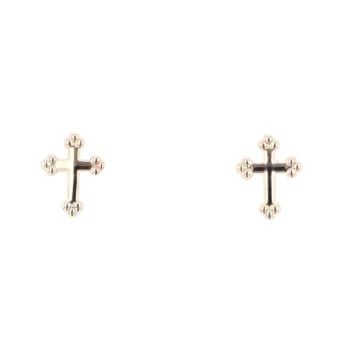 9ct Yellow Gold Cross Stud Earrings