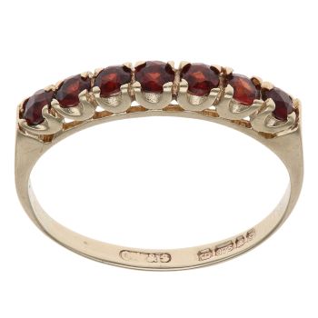 9ct Yellow Gold Garnet Eternity Ring