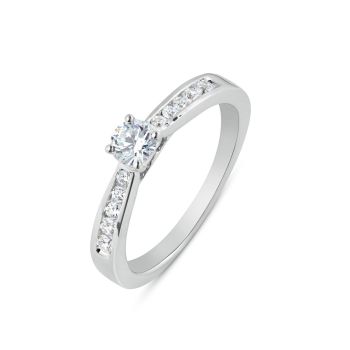 9ct White Gold Lab Grown Diamond Solitaire Ring G VS