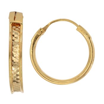 22ct Yellow Gold Channel Faceted Hoop Earrings