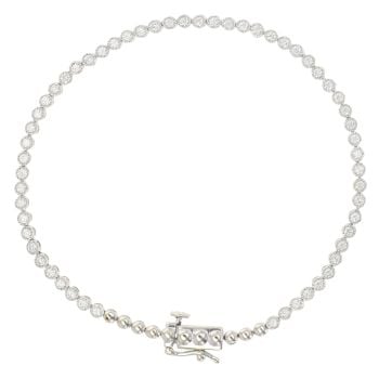 9ct White Gold 1.00ct Brilliant Cut Diamond Tennis Bracelet 7"