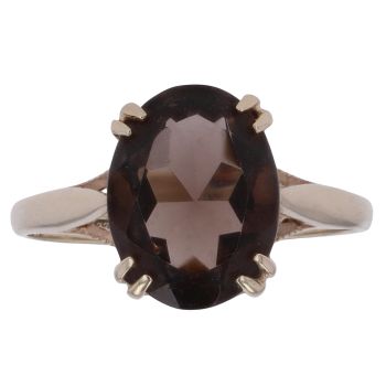 9ct Yellow Gold Smoky Quartz Ring