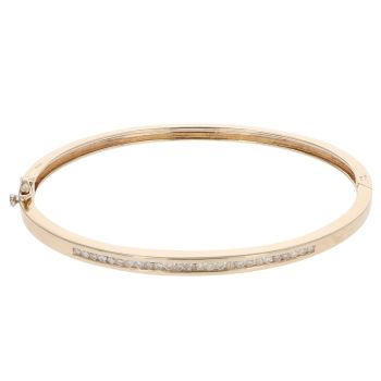 9ct Yellow Gold 0.50ct Brilliant Cut Diamond Bangle