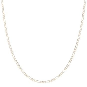 9ct Yellow and White Gold Diamond Cut Figaro Chain 20"