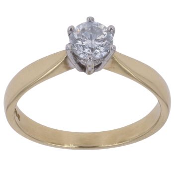 18ct Yellow Gold 0.58ct Brilliant Cut Diamond Solitaire Ring