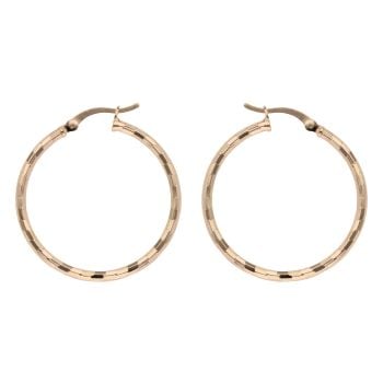 Gold Plated Silver Diamond Cut Hoop Earrings
