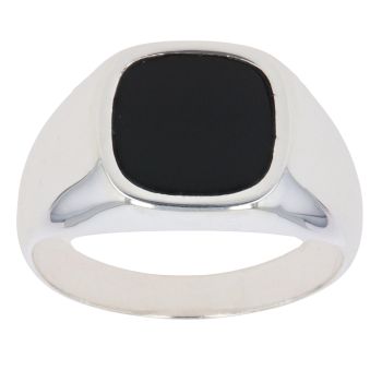 Sterling Silver Onyx Signet Ring By Icesia