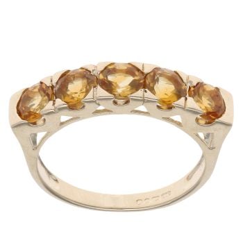 9ct Yellow Gold Five Stone Citrine Ring