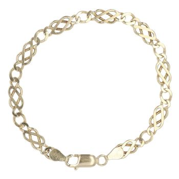 9ct Yellow Gold Celtic Pattern Bracelet 7.5"