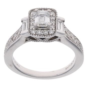 18ct White Gold 0.95ct Diamond Cluster Ring