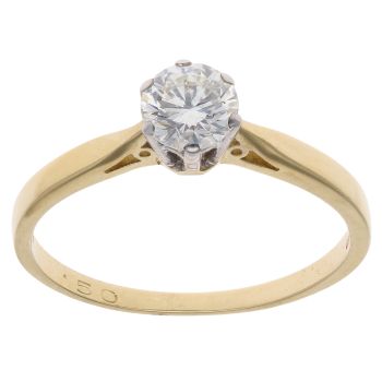 18ct Yellow Gold 0.5ct Brilliant Cut Diamond Solitaire Ring