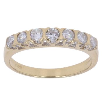 18ct Yellow Gold 0.50ct Brilliant Cut Diamond Half Eternity Ring