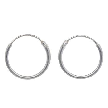 Silver Plain Hoop Earrings by Icesia