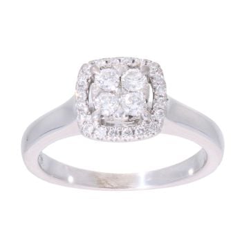 9ct White Gold 0.26ct Diamond Cluster Ring