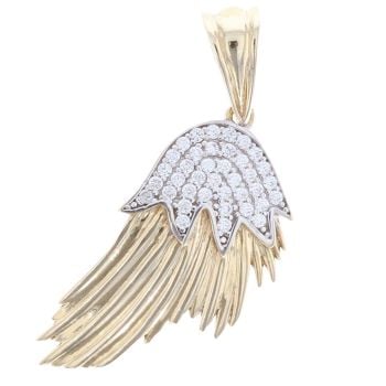 9ct Yellow Gold Cubic Zirconia Eagle Wing Pendant