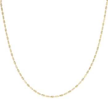Gold Plated Silver Diamond Cut Bead Chain 18"