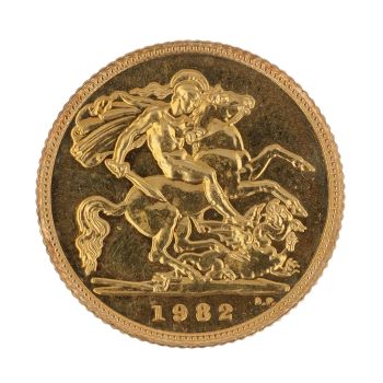 1982 Elizabeth II Half Sovereign Coin