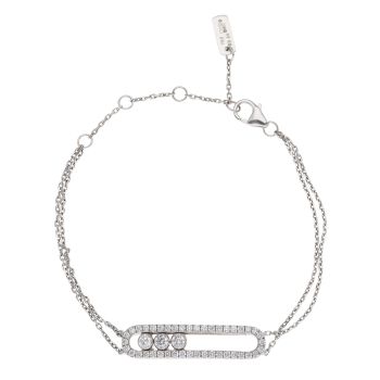 18ct White Gold 0.65ct Brilliant Cut Diamond Messika Move Classique Bracelet 7"