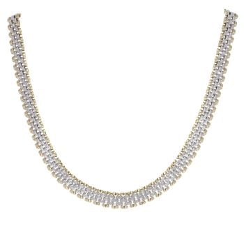 9ct Yellow And White Gold Watch Strap Chain 16"