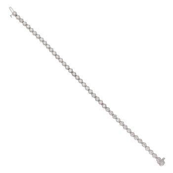 9ct White Gold 2.20ct Brilliant Cut Diamond Tennis Bracelet 7"
