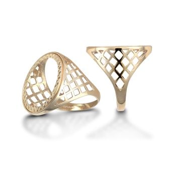 9ct Yellow Gold Half Sovereign Basket Ring Mount