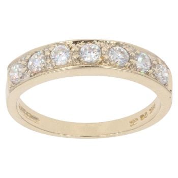 14ct Yellow Gold Cubic Zirconia Half Eternity Ring