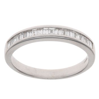 18ct Yellow Gold 0.25ct Baguette Cut Diamond Half Eternity Ring