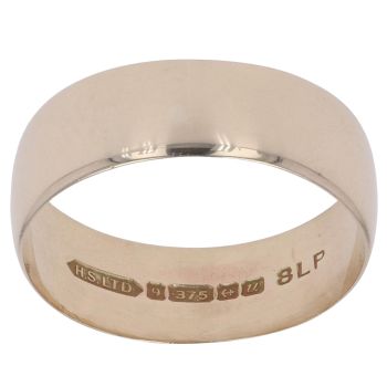 9ct Yellow Gold Plain Wedding Band 6.8mm