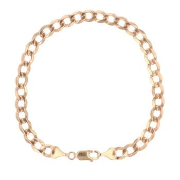 9ct Yellow Gold Curb Bracelet 8"
