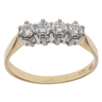 18ct Yellow Gold 0.40ct Brilliant Cut Diamond Four Stone Ring