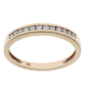 9ct Yellow Gold 0.25ct Brilliant Cut Diamond Half Eternity Ring