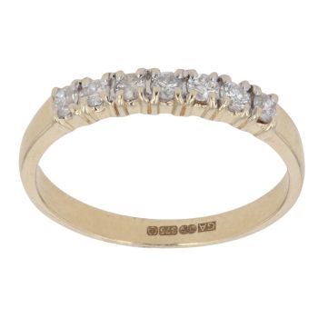 9ct Yellow Gold 0.33ct Brilliant Cut Diamond Half Eternity Ring