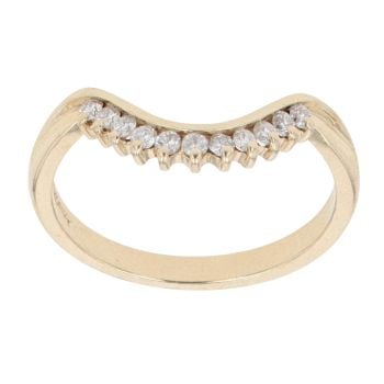 9ct Yellow Gold 0.20ct Brilliant Cut Diamond Wishbone Ring