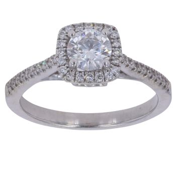 9ct White Gold 0.70ct Brilliant Cut Lab Grown Cluster Ring
