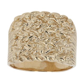 9ct Yellow Gold Five Row Keeper Ring