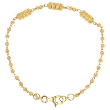 22ct Yellow Gold Barrel Bead Bracelet 7"