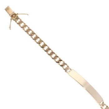 9ct Yellow Gold Curb I.D Bracelet 9"