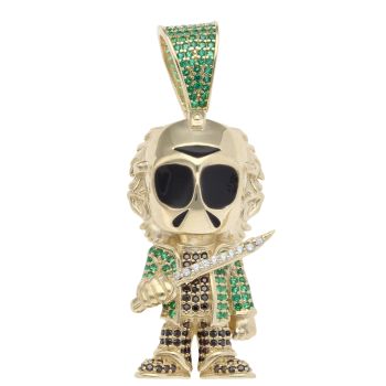 9ct Yellow Gold Mult Gemstone Jason Figure Pendant