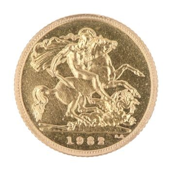 1982 Elizabeth II Half Sovereign Coin