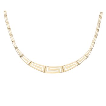 9ct Yellow Gold Greek Key Collarette 16"