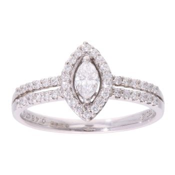 18ct White Gold 0.48ct Diamond Fancy Ring