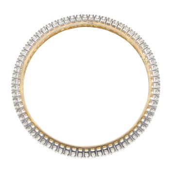 14ct Yellow And White Gold 7.00ct Brilliant Cut Diamond Bangle