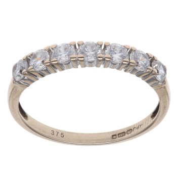 9ct Yellow Gold Cubic Zirconia Eternity Ring