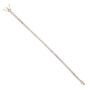 18ct Rose Gold 5.00ct Diamond Tennis Bracelet 6.5"
