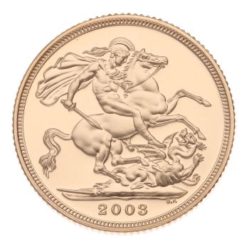 2003 Elizabeth II Fourth Portrait UK Full Sovereign Coin
