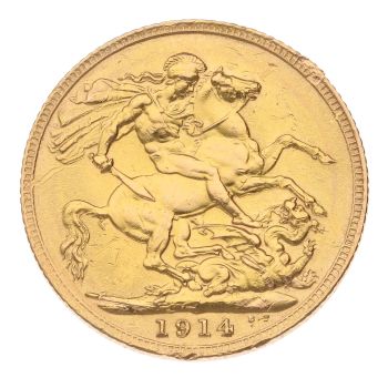 1914 George V Full Sovereign Coin