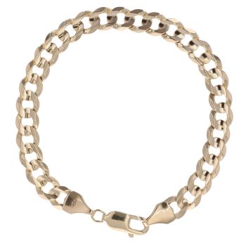9ct Yellow Gold Curb Bracelet 8"