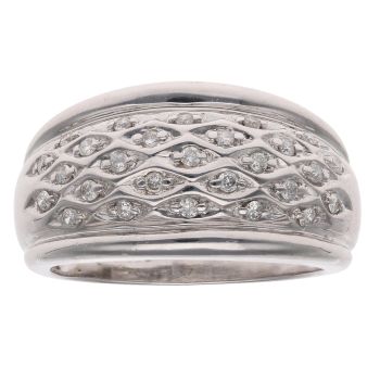 14ct White Gold 0.25ct Brilliant Cut Diamond Fancy Ring