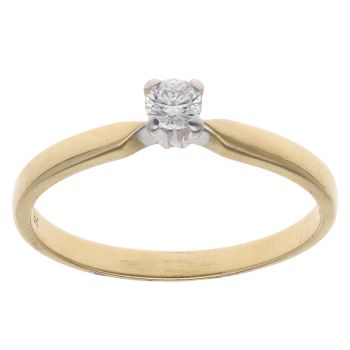 18ct Yellow Gold 0.15ct Brilliant Cut Diamond Solitaire Ring