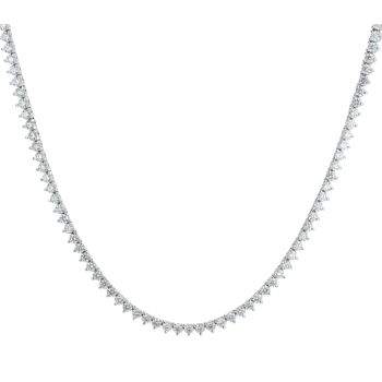 9ct White Gold 11.25ct Brilliant Cut Diamond Tennis Necklace 18"